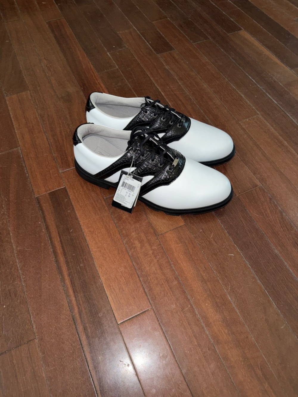 adidas White and Black Lace-Up Oxfords